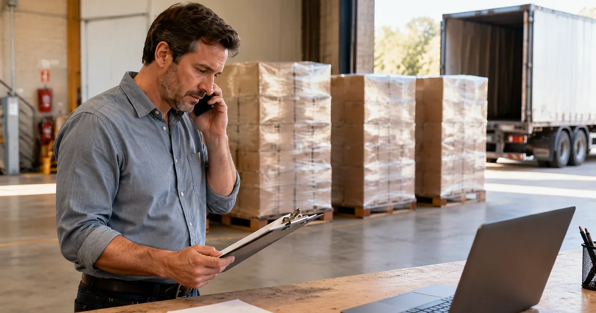 Responsable comercial de fábrica argentina gestionando pipeline B2B y reposición de pallets con distribuidores